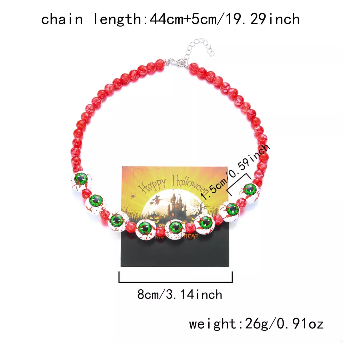 Fashorio Green / One Size Halloween Beaded Necklace and Bracelet Jewelry Set