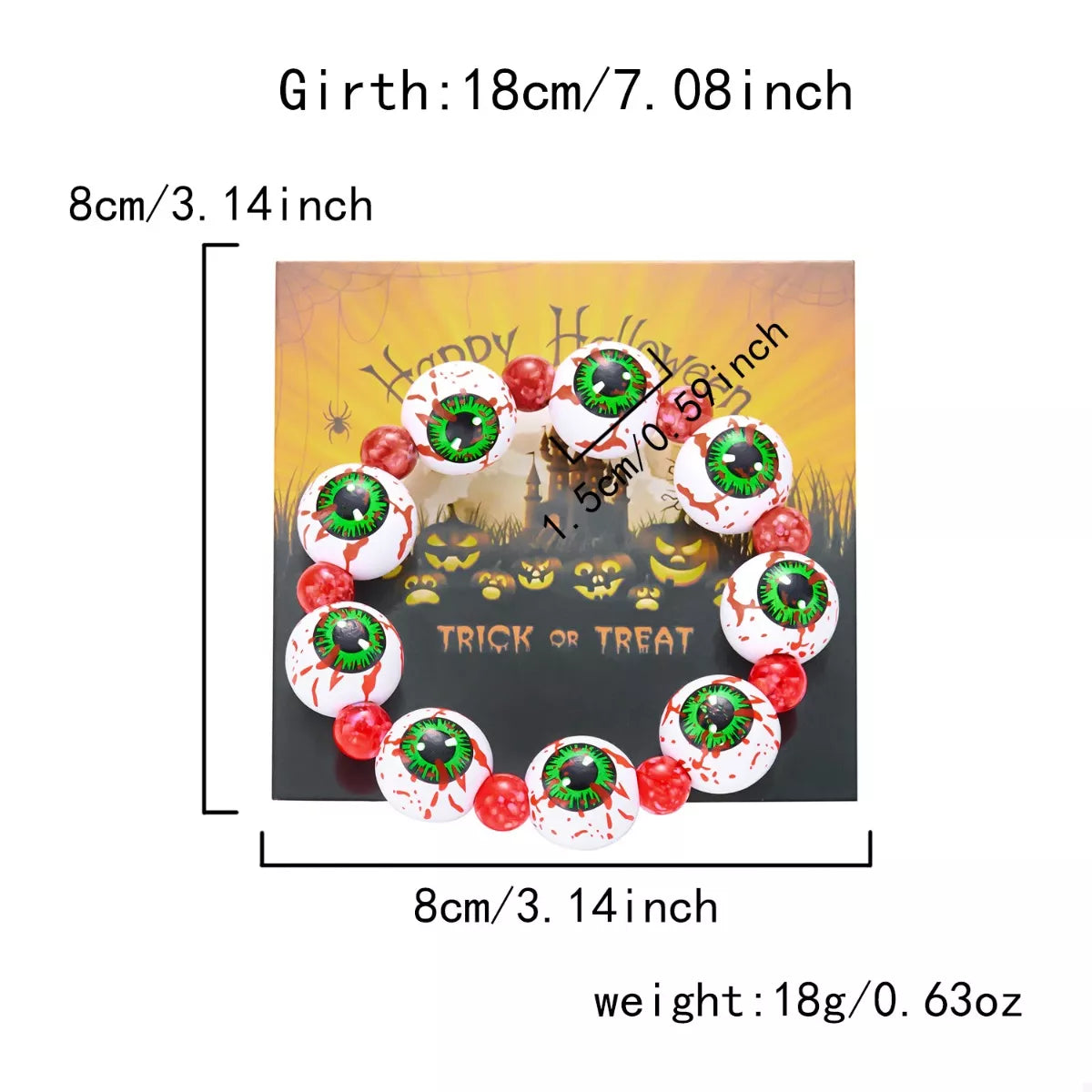 Fashorio Green / One Size Halloween Beaded Necklace and Bracelet Jewelry Set