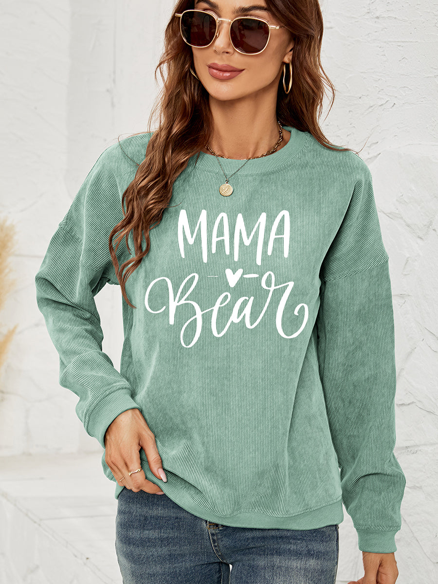 Fashorio Gum Leaf / S MAMA Graphic Round Neck Sweatshirt