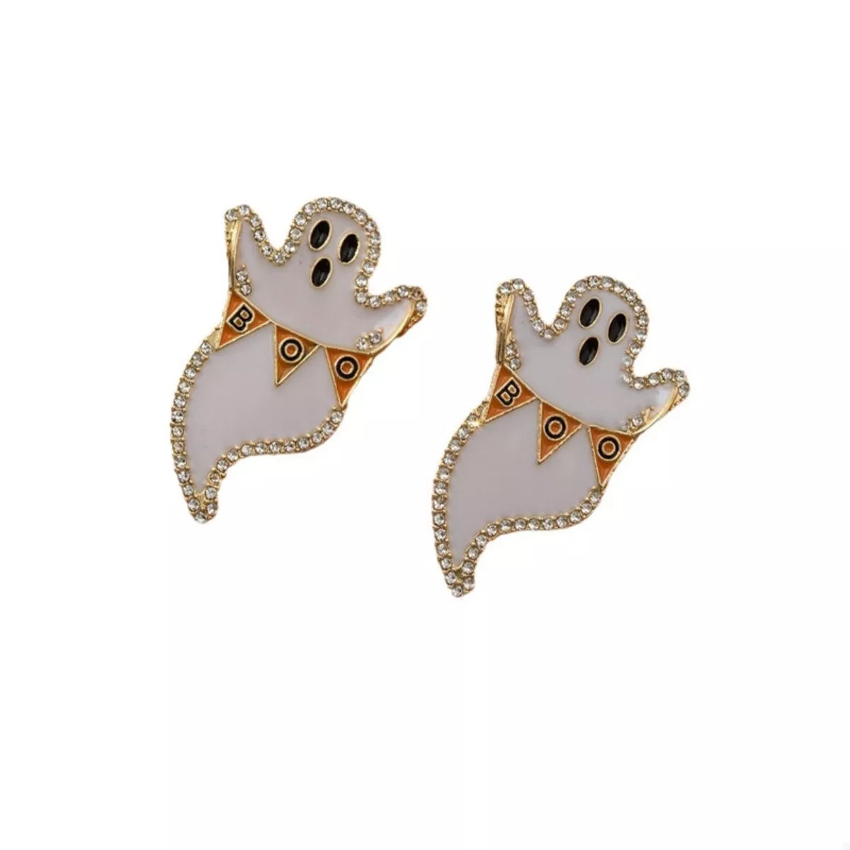 Fashorio Halloween Ghost and Pumpkin Dangle Earrings