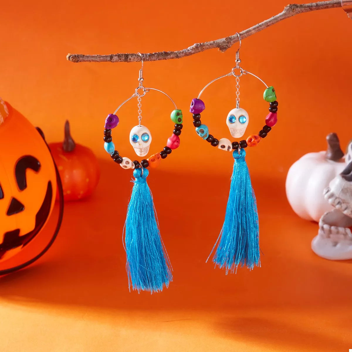 Fashorio Halloween Ghost Tassel Drop Earrings