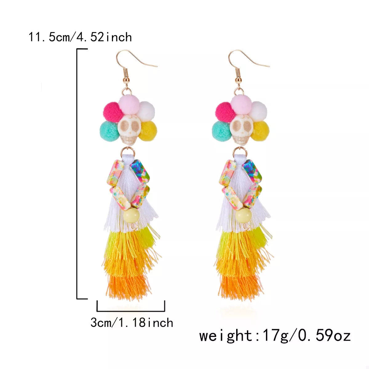 Fashorio Halloween Ghost Tassel Drop Earrings