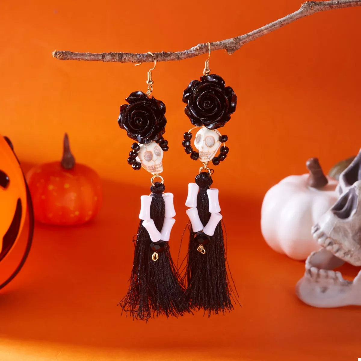Fashorio Halloween Ghost Tassel Drop Earrings