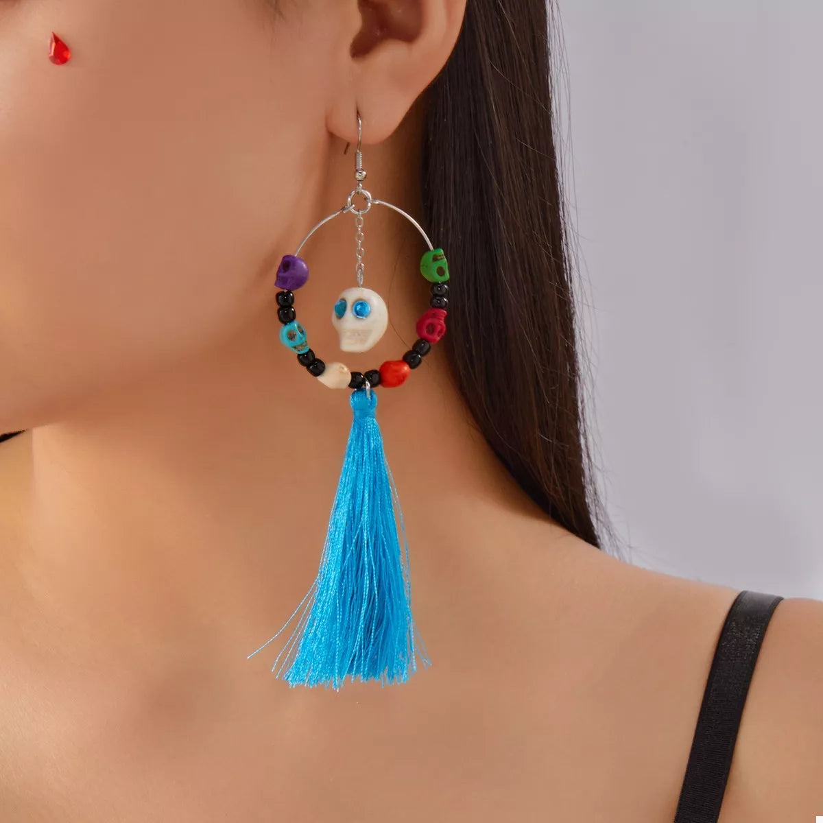 Fashorio Halloween Ghost Tassel Drop Earrings