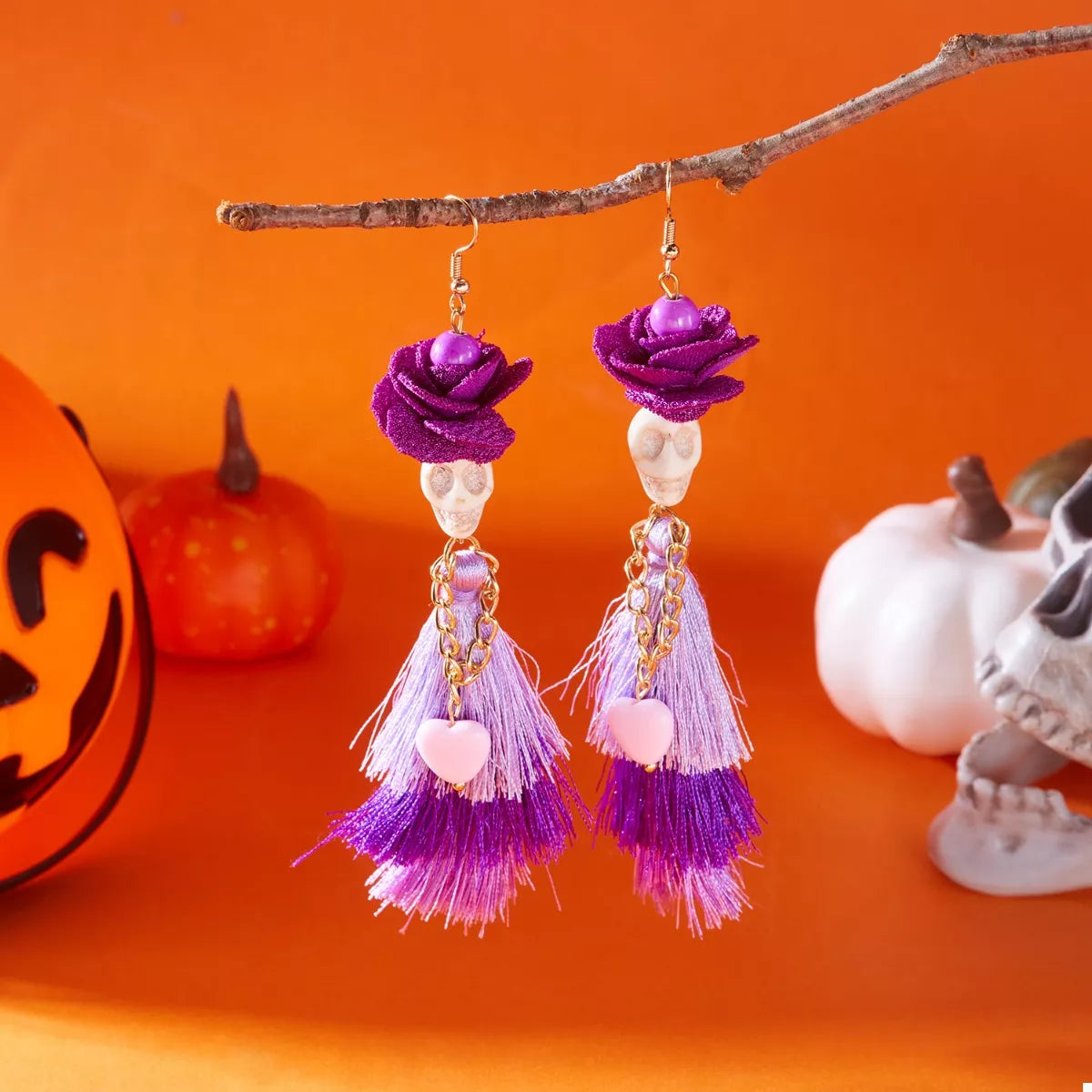 Fashorio Halloween Ghost Tassel Drop Earrings
