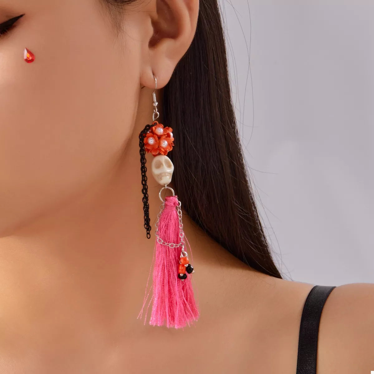 Fashorio Halloween Ghost Tassel Drop Earrings
