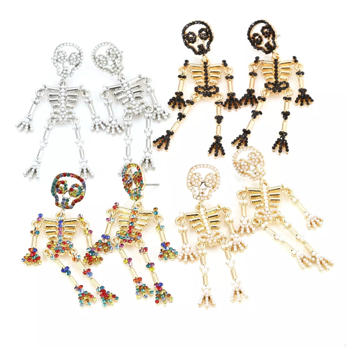 Fashorio Halloween Skeleton Statement Earrings