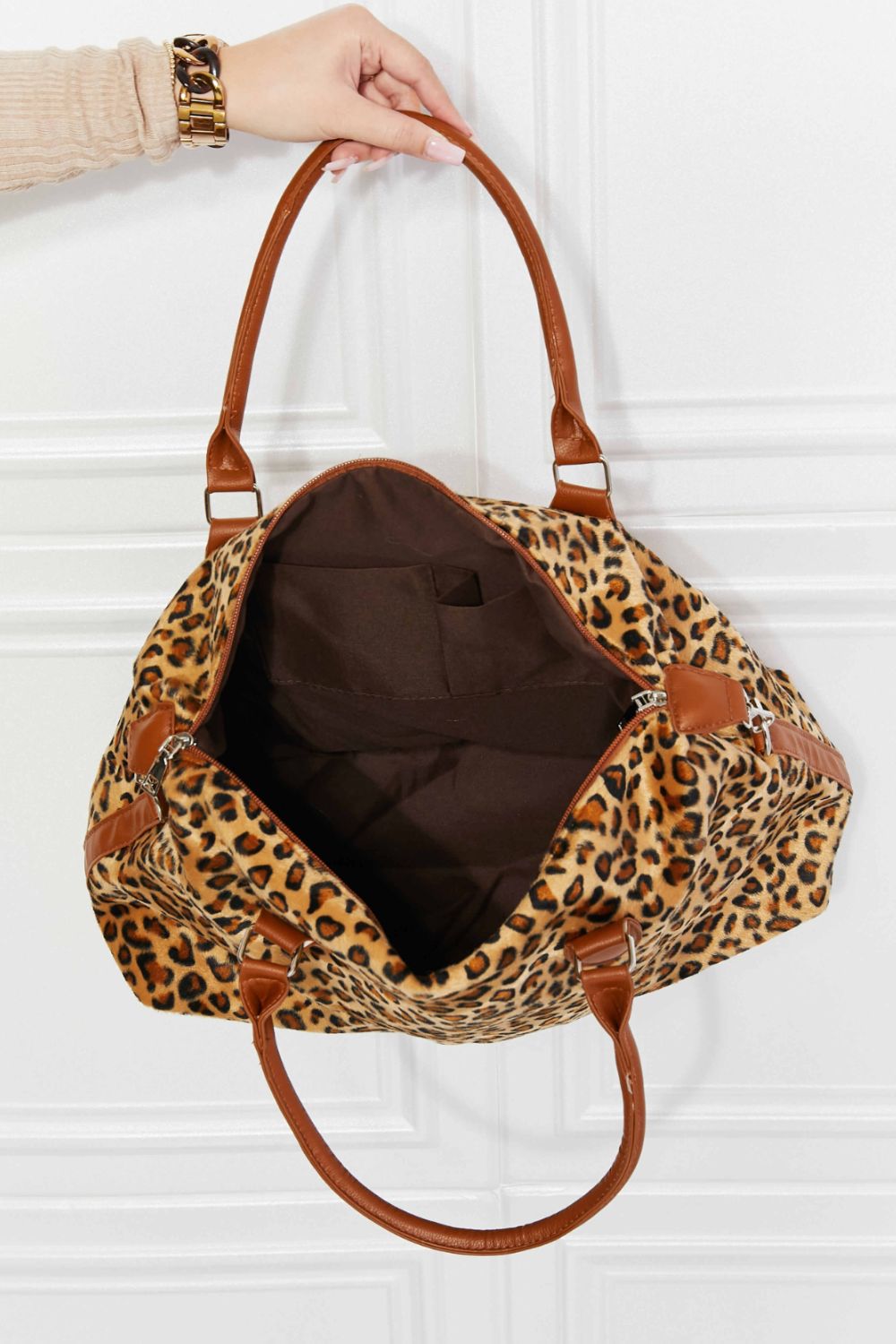 Fashorio Handbags Animal Print Brushed Weekender Bag