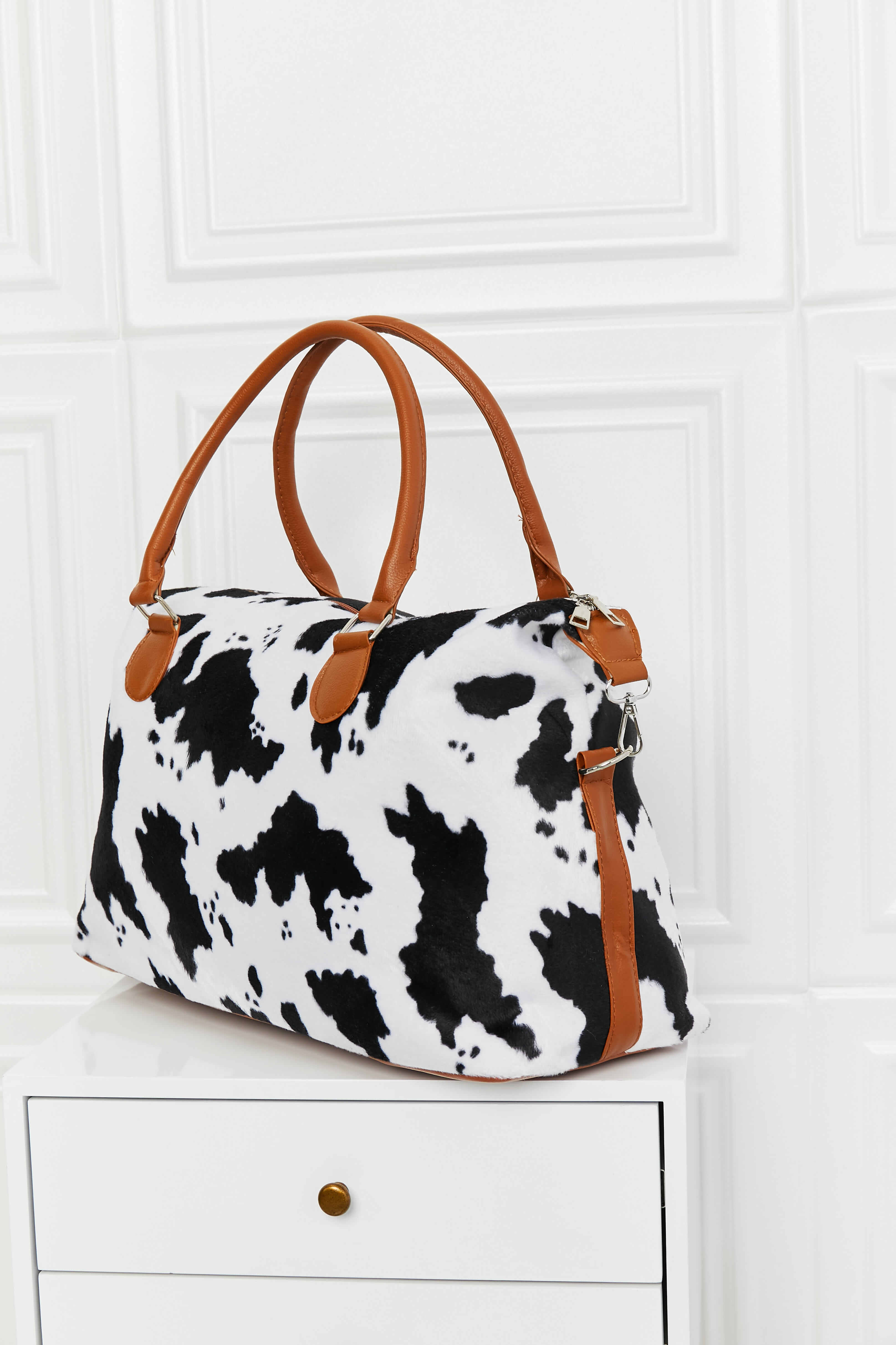 Fashorio Handbags Animal Print Brushed Weekender Bag
