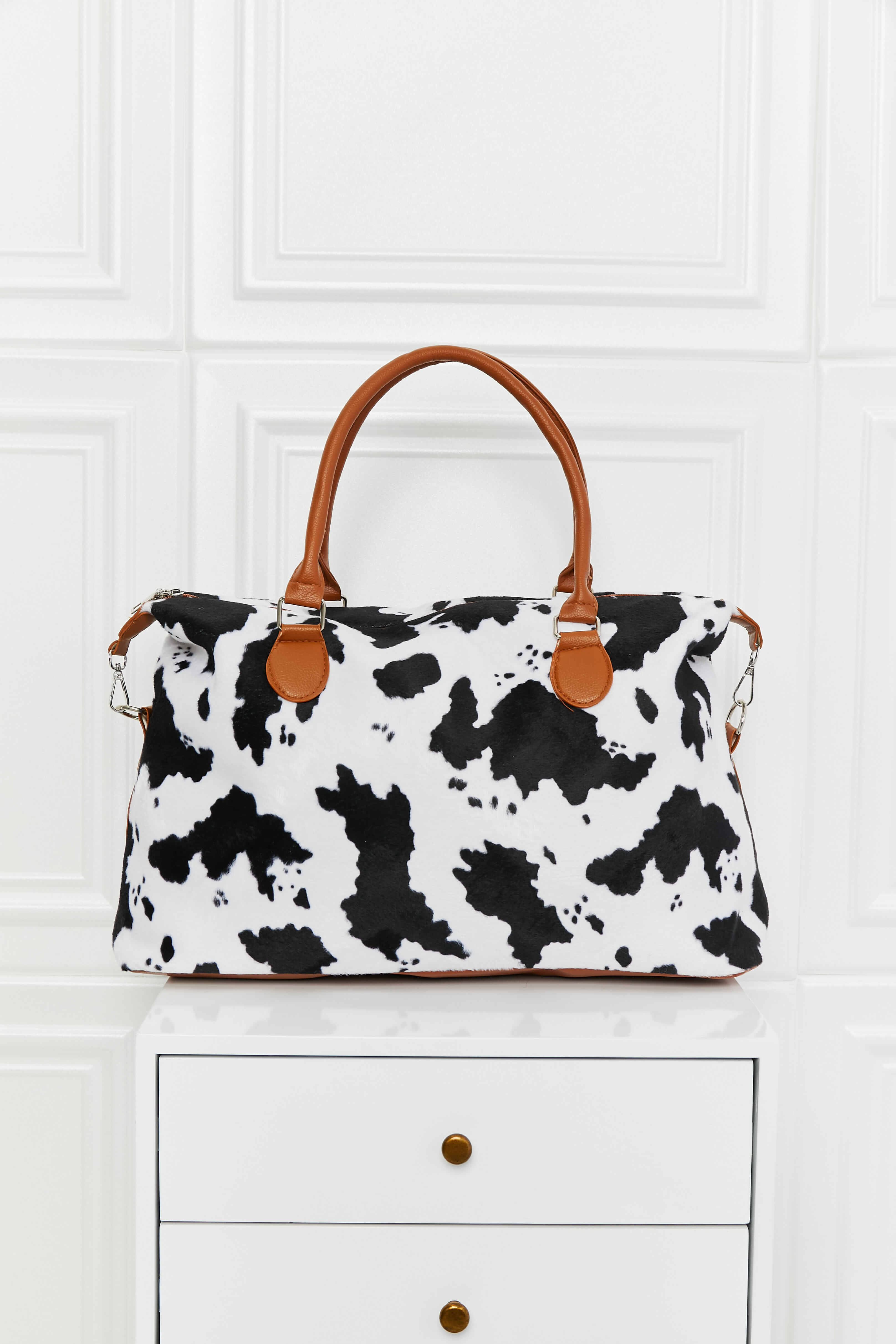 Fashorio Handbags Animal Print Brushed Weekender Bag