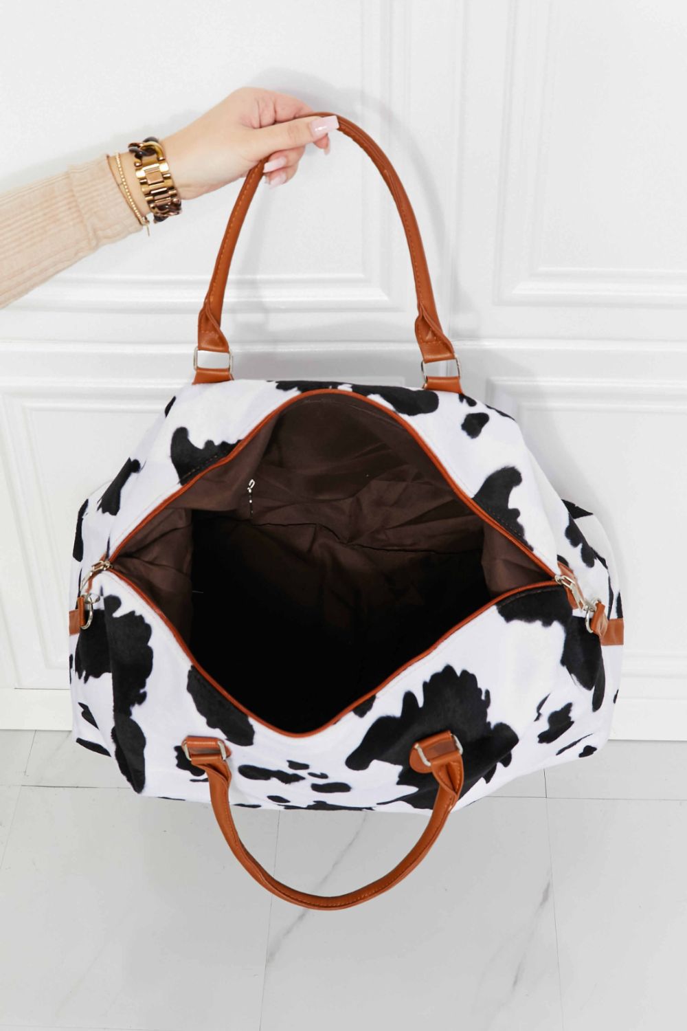 Fashorio Handbags Animal Print Plush Weekender Bag
