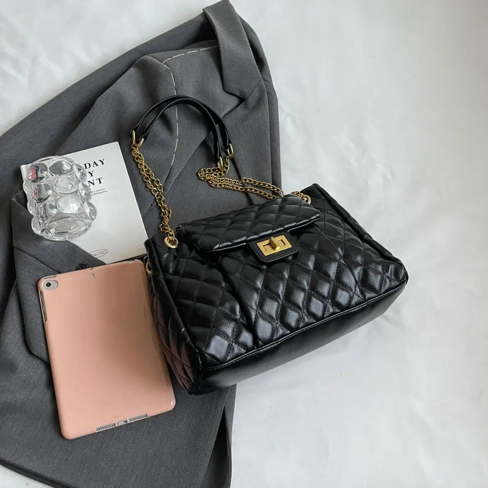 Fashorio Handbags Black / One Size PU Leather Shoulder Bag