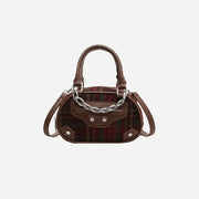Fashorio Handbags Brown / One Size Plaid Print Crossbody Bag