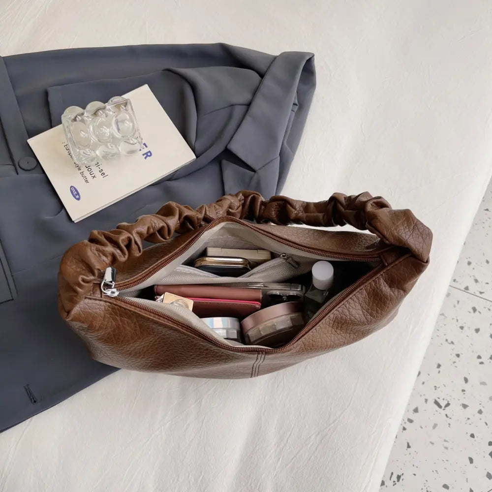 Fashorio Handbags Brown / One Size PU Leather Shoulder Bag