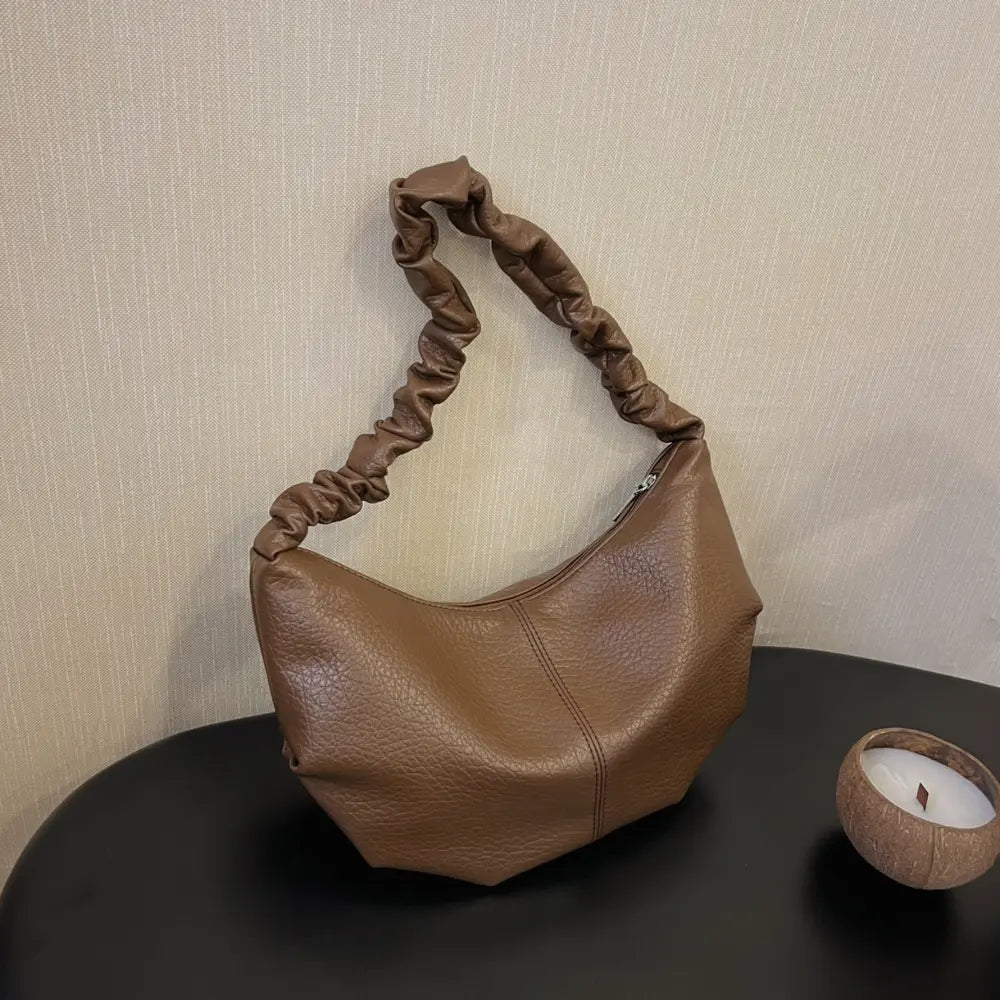 Fashorio Handbags Brown / One Size PU Leather Shoulder Bag