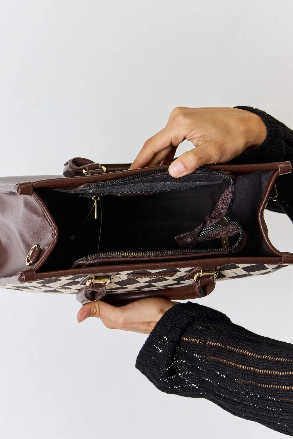 Fashorio Handbags David Jones Argyle Pattern PU Leather Handbag