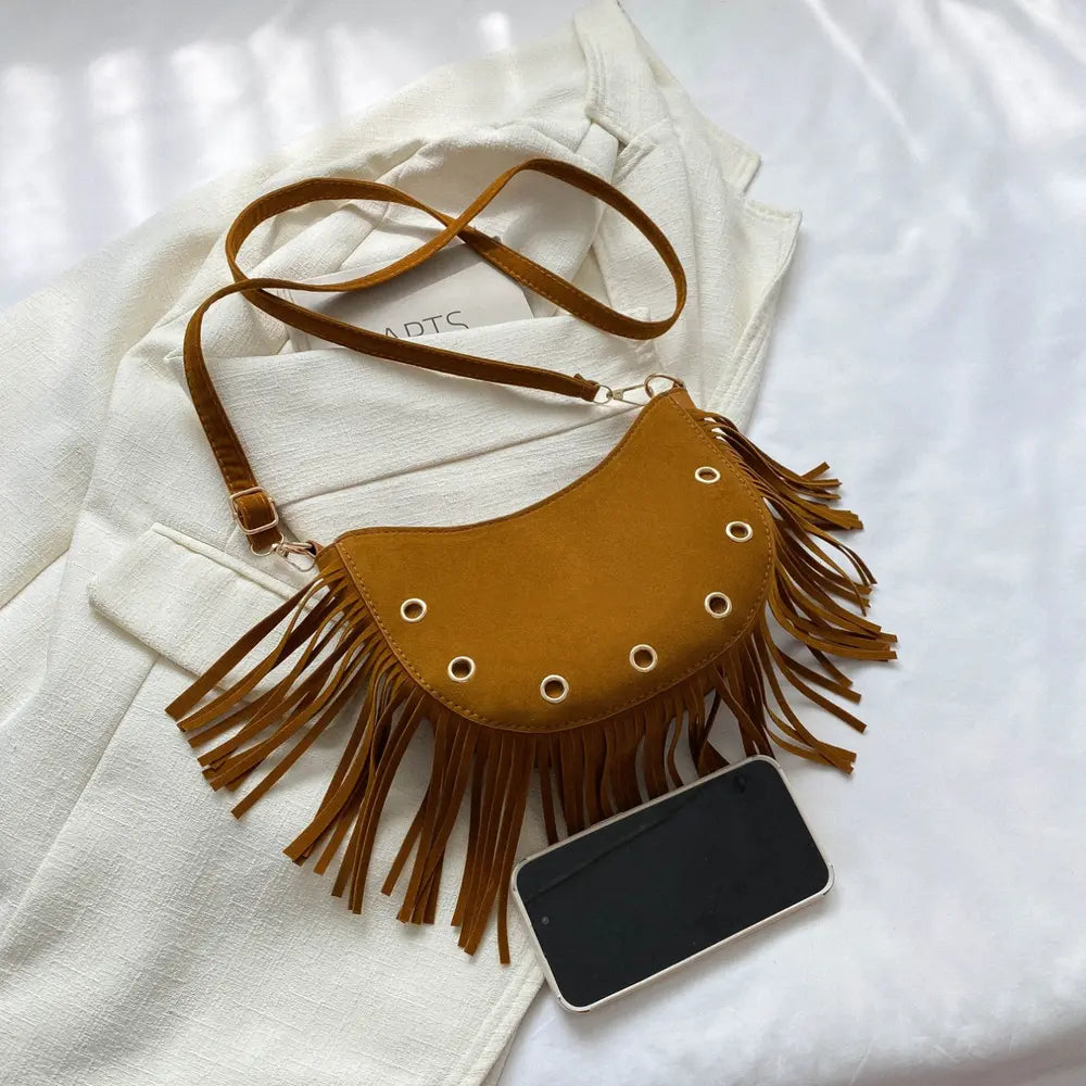 Fashorio Handbags Fringe Detail Crossbody Bag