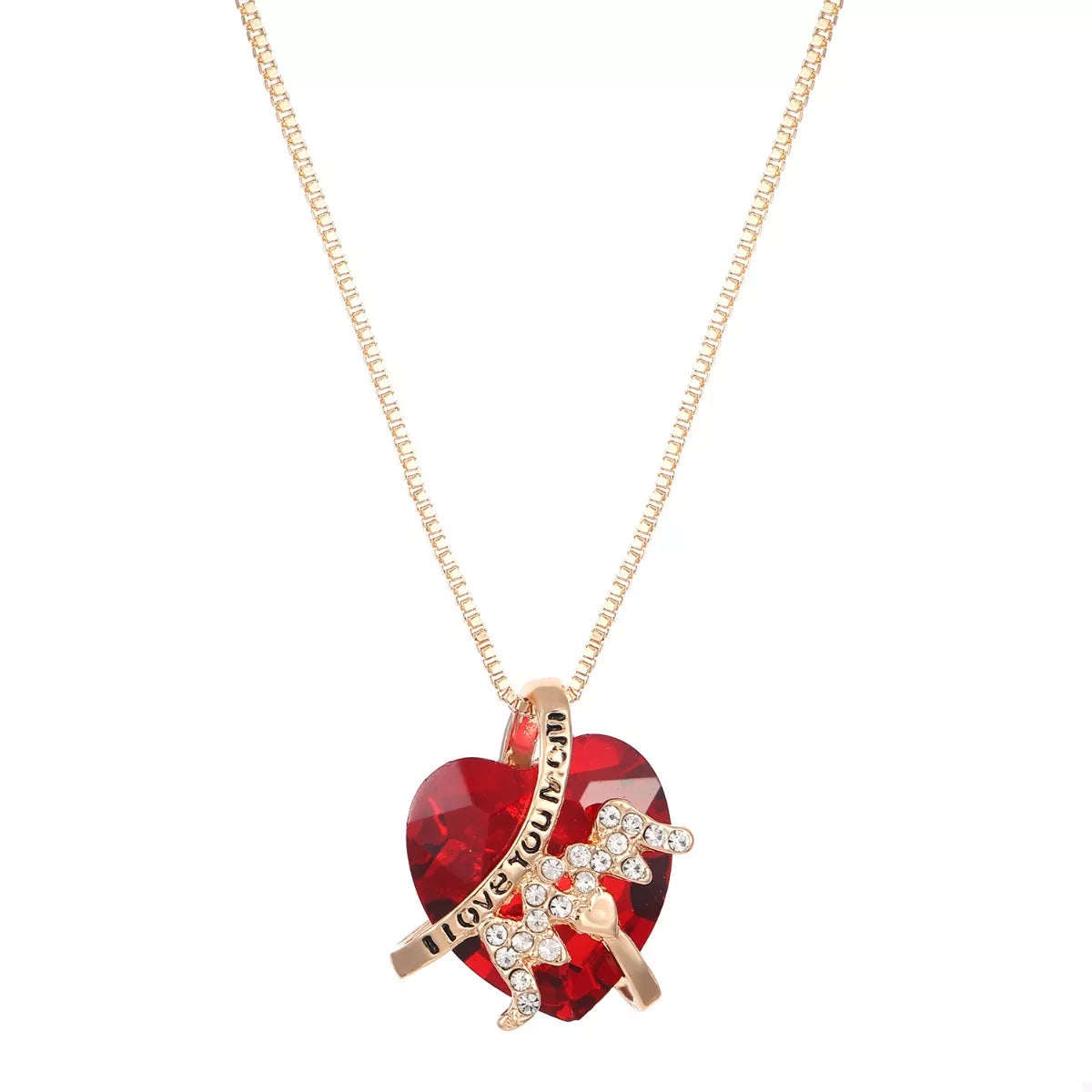 Fashorio Heart-Shaped MOM Pendant Necklace