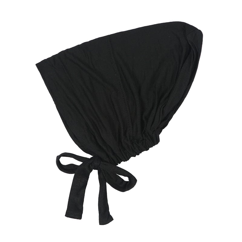 Soft Modal Hijab with Elastic Lace & Tied Rope – Solid Colour Scarf 1 Style - Fashorio