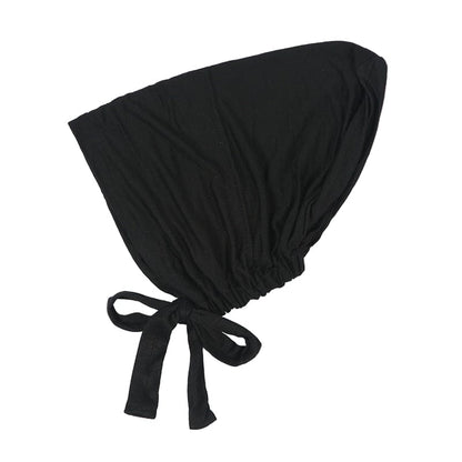 Soft Modal Hijab with Elastic Lace & Tied Rope – Solid Colour Scarf 1 Style - Fashorio