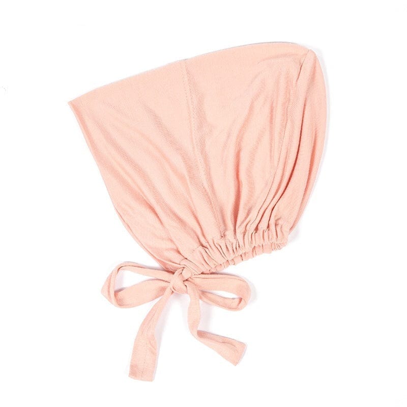 Soft Modal Hijab with Elastic Lace & Tied Rope – Solid Colour Scarf 10 Style - Fashorio