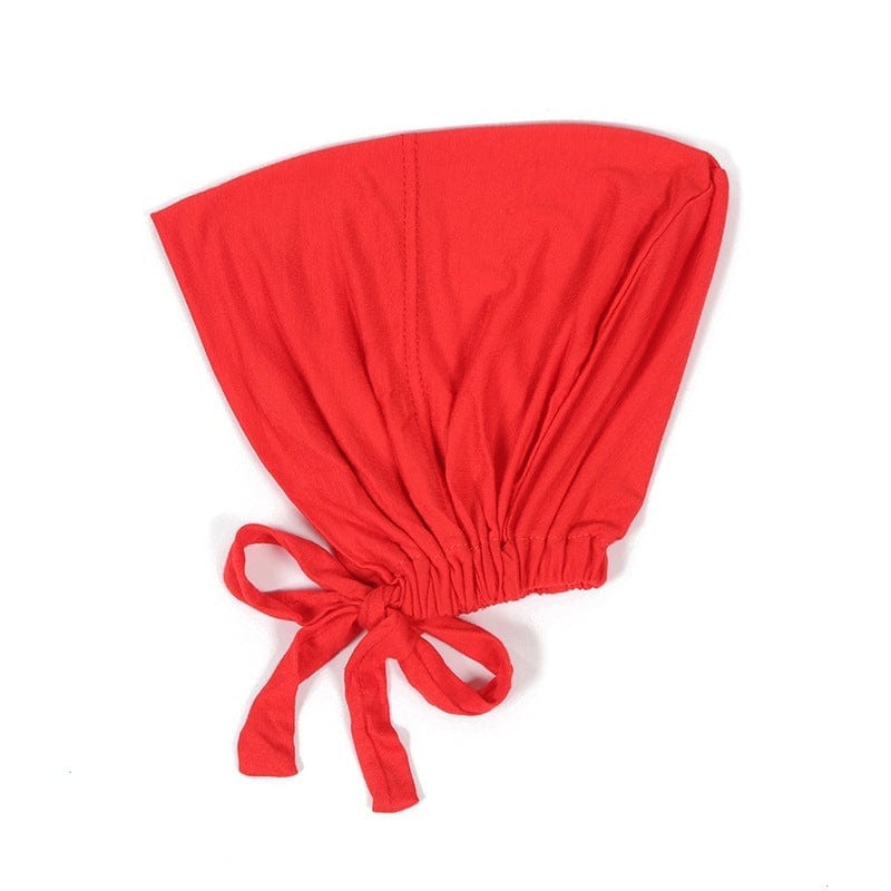 Soft Modal Hijab with Elastic Lace & Tied Rope – Solid Colour Scarf 14 Style - Fashorio
