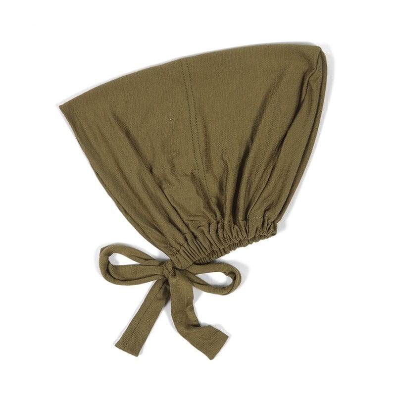 Soft Modal Hijab with Elastic Lace & Tied Rope – Solid Colour Scarf 15 Style - Fashorio