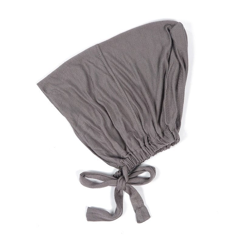 Soft Modal Hijab with Elastic Lace & Tied Rope – Solid Colour Scarf 3 Style - Fashorio