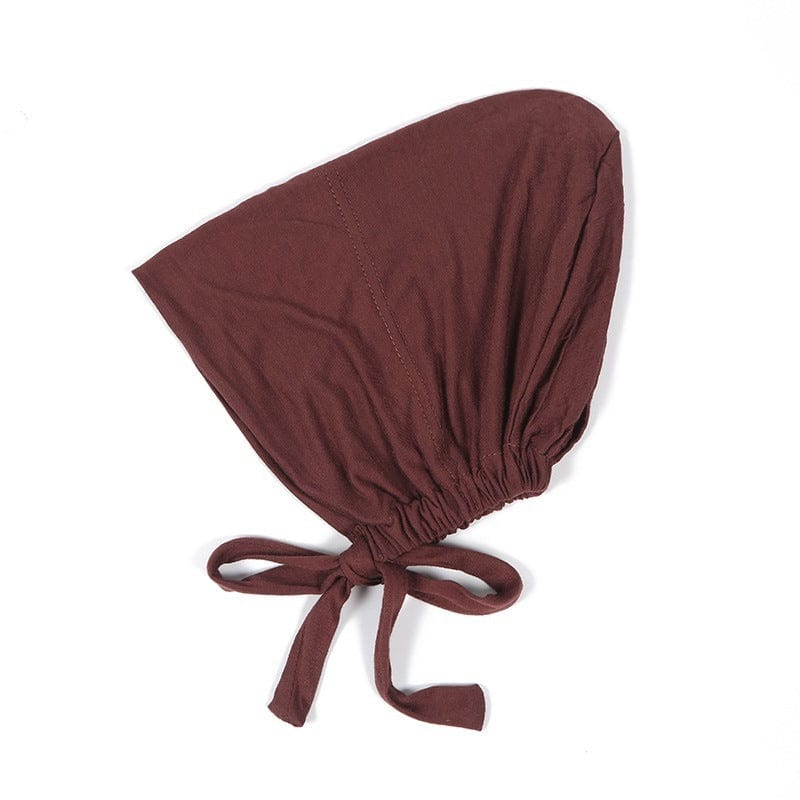 Soft Modal Hijab with Elastic Lace & Tied Rope – Solid Colour Scarf 5 Style - Fashorio
