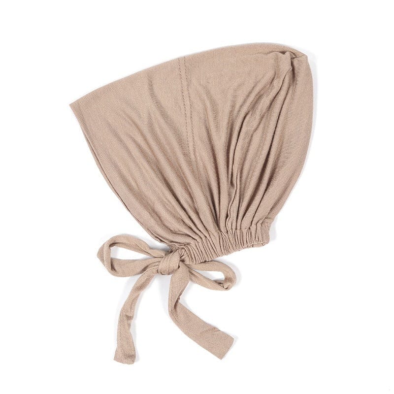 Soft Modal Hijab with Elastic Lace & Tied Rope – Solid Colour Scarf 8 Style - Fashorio