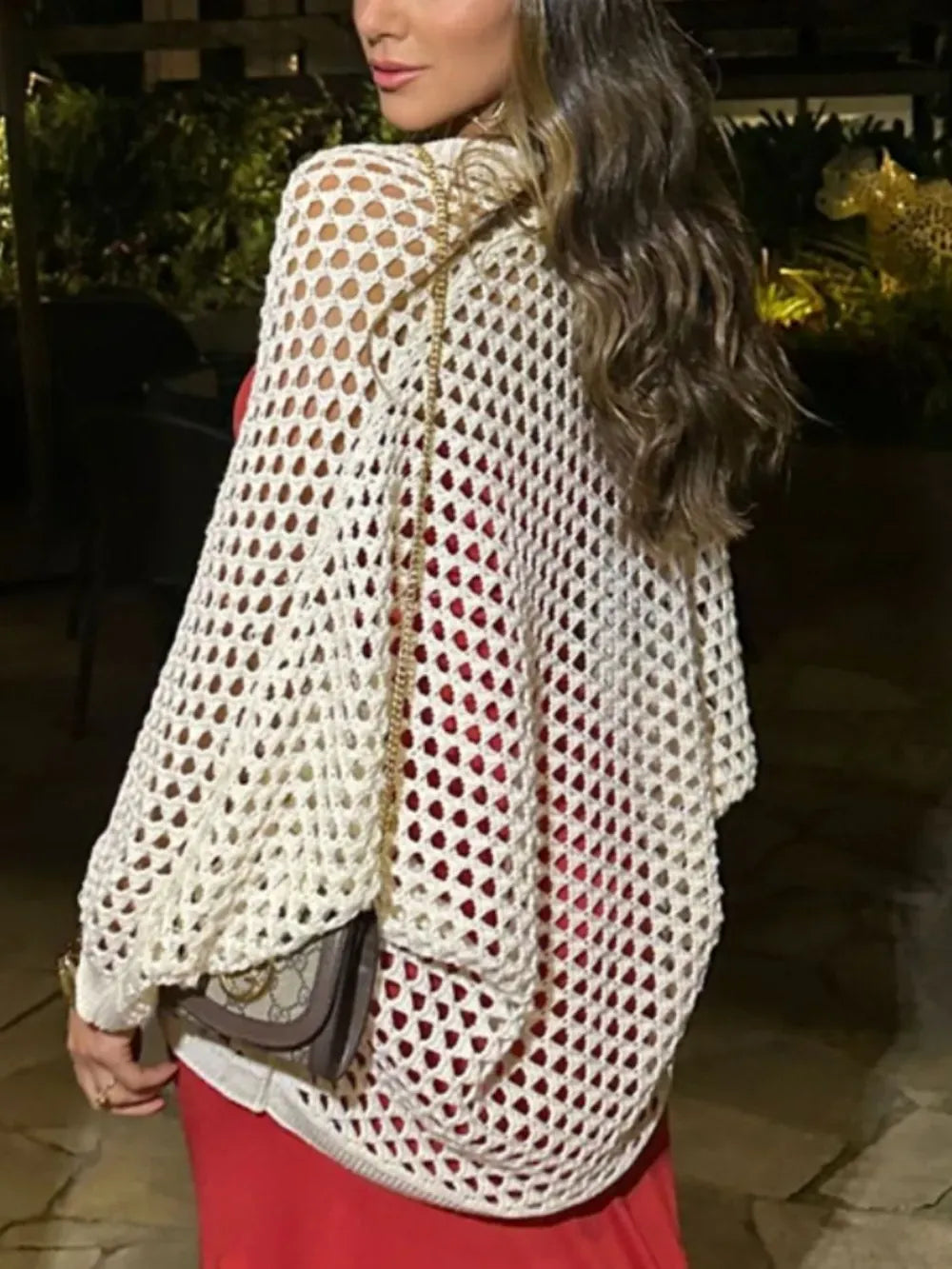 Fashorio Hollow Out Open Front Cover-Up