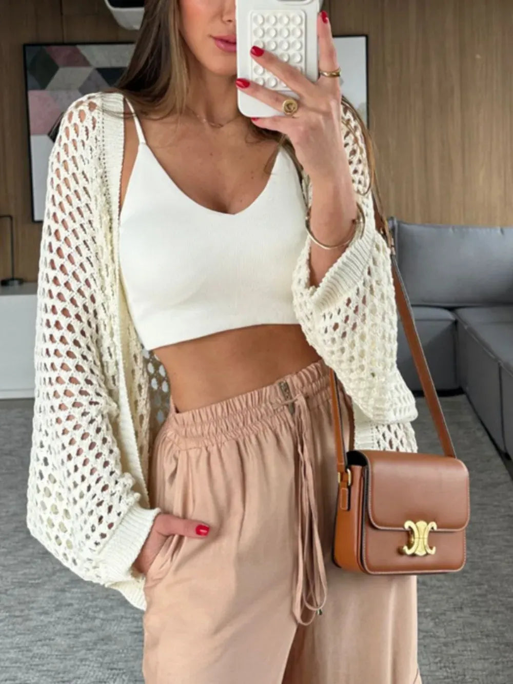 Fashorio Hollow Out Open Front Cover-Up