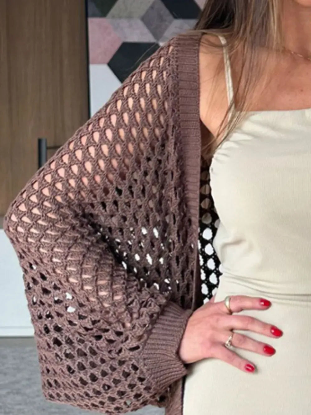 Fashorio Hollow Out Open Front Cover-Up