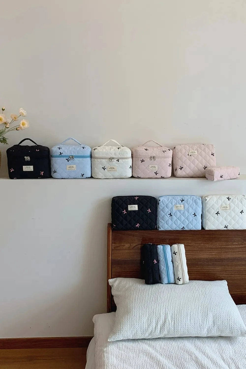 Fashorio Home Decor Accents 3 Piece Bow Quilted Cloth Storage Bag Set