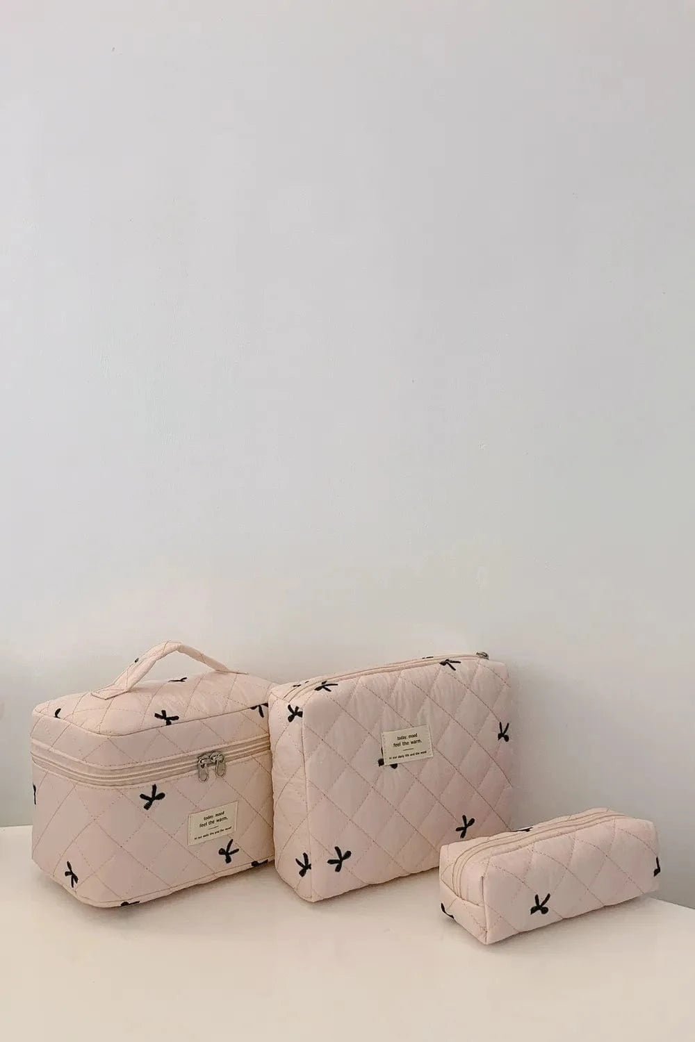 Fashorio Home Decor Accents 3 Piece Bow Quilted Cloth Storage Bag Set