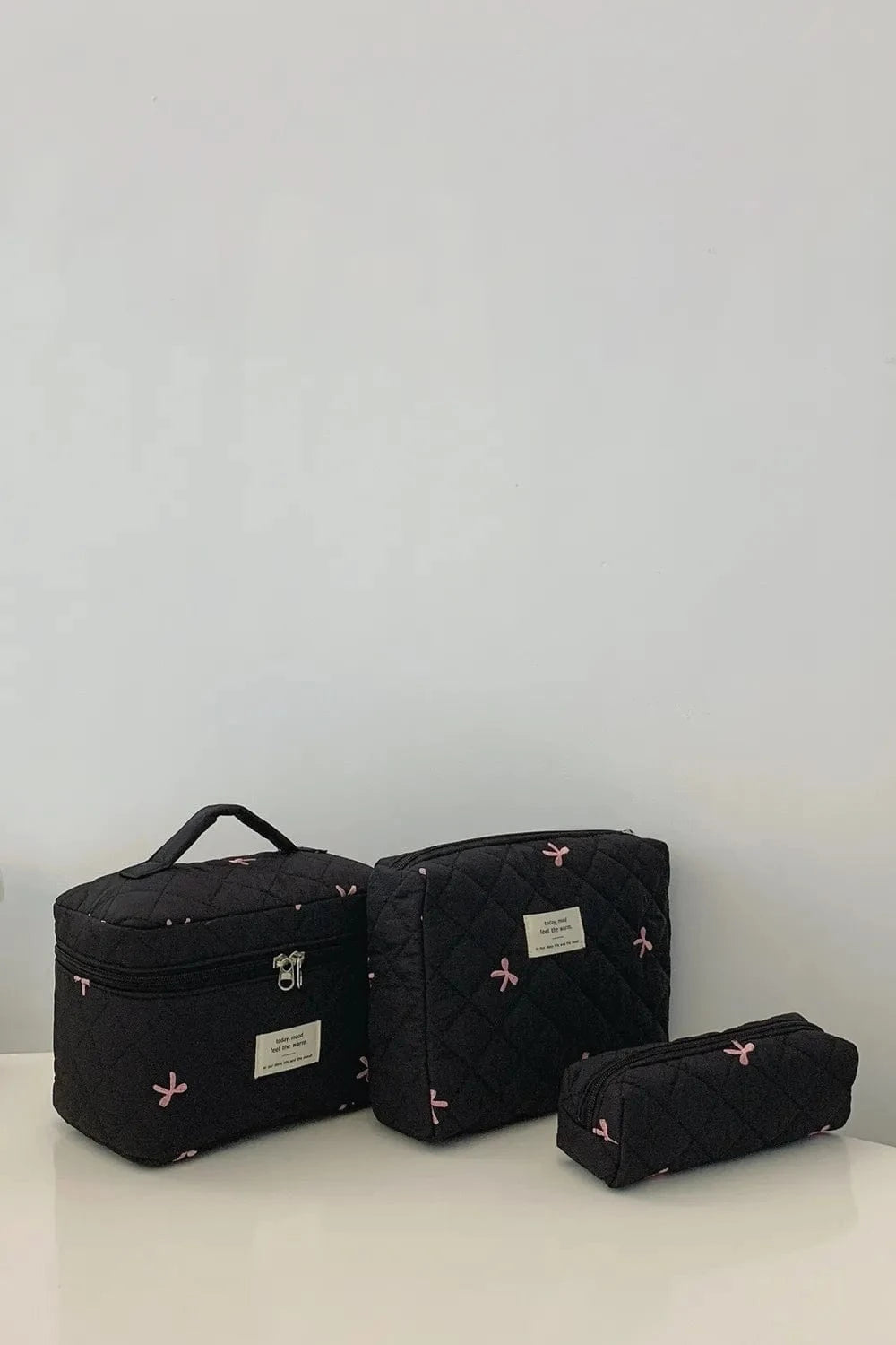 Fashorio Home Decor Accents 3 Piece Bow Quilted Cloth Storage Bag Set