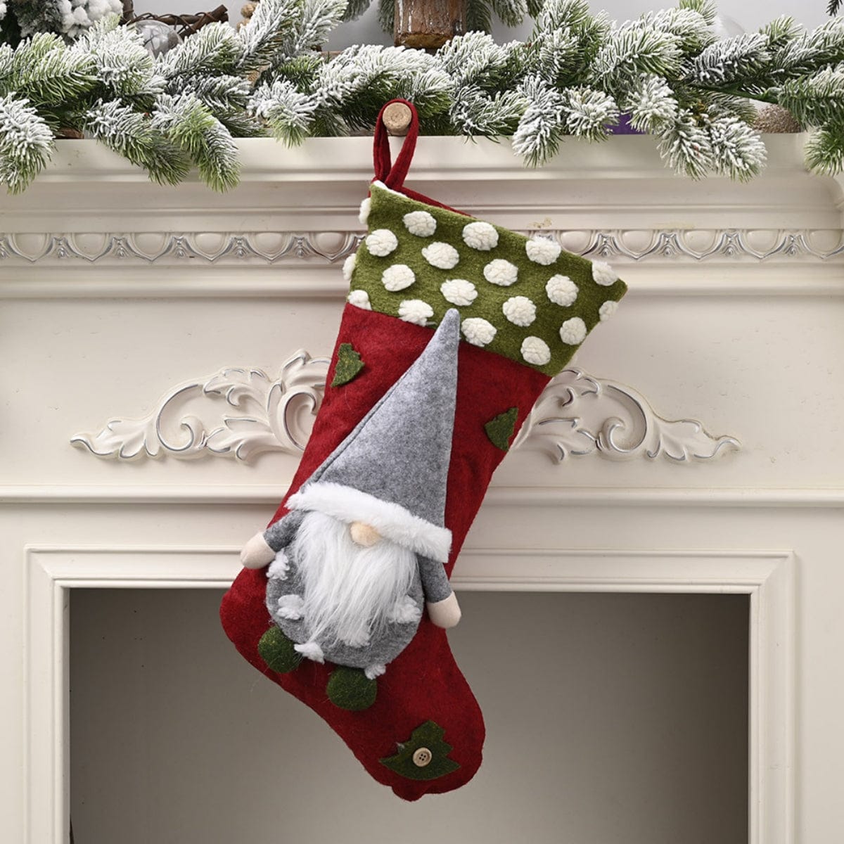 Fashorio Home Decor Accents Charcoal / One Size Christmas Stocking Hanging Widget