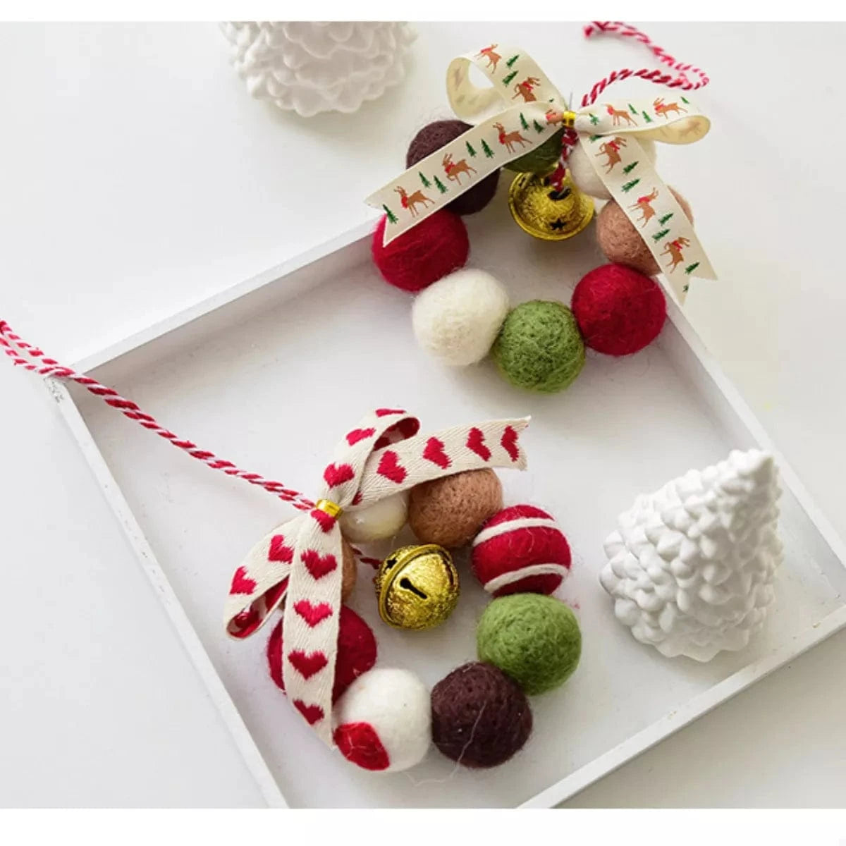 Fashorio Home Decor Accents Christmas Felt Ball Garland Ornament