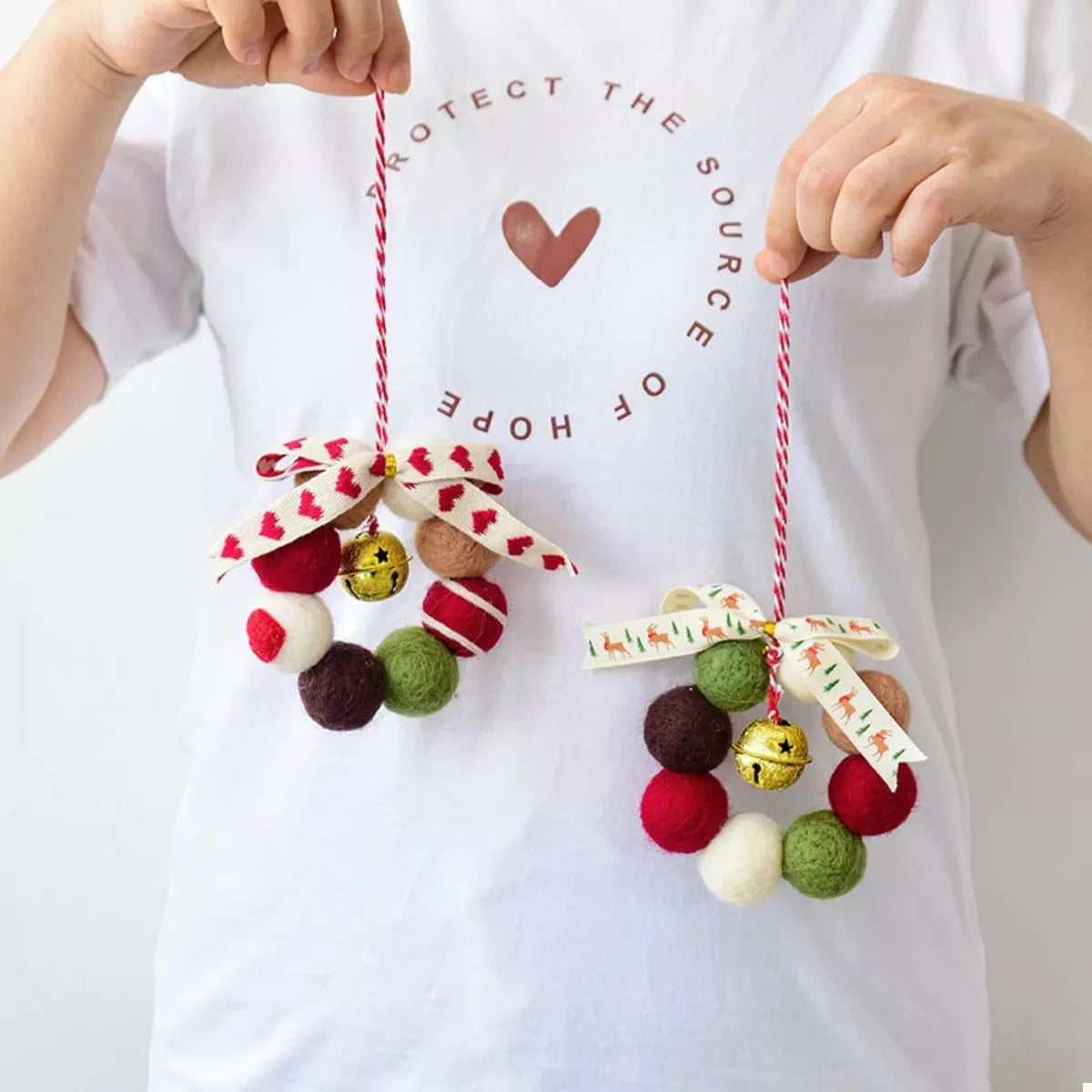 Fashorio Home Decor Accents Christmas Felt Ball Garland Ornament