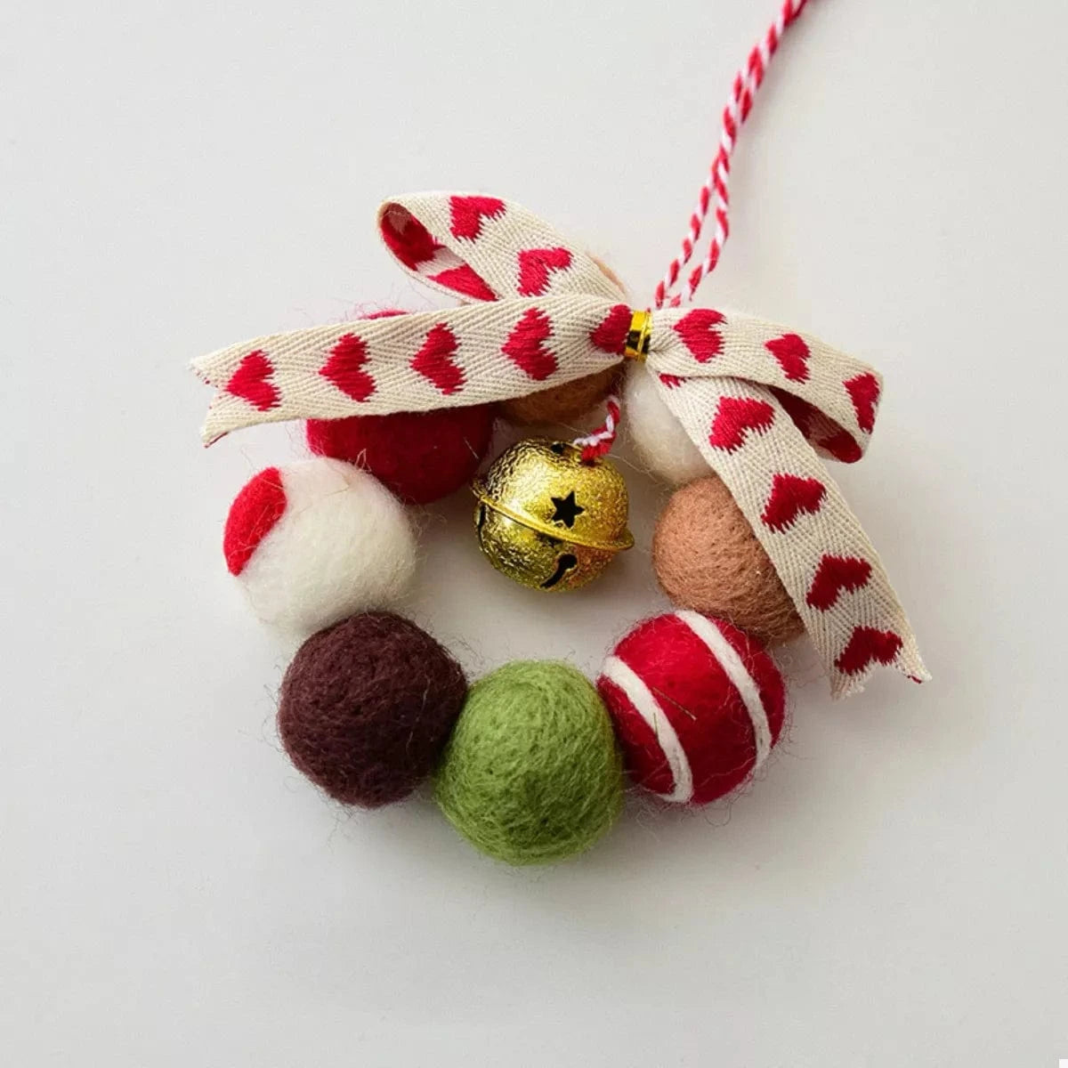 Fashorio Home Decor Accents Christmas Felt Ball Garland Ornament