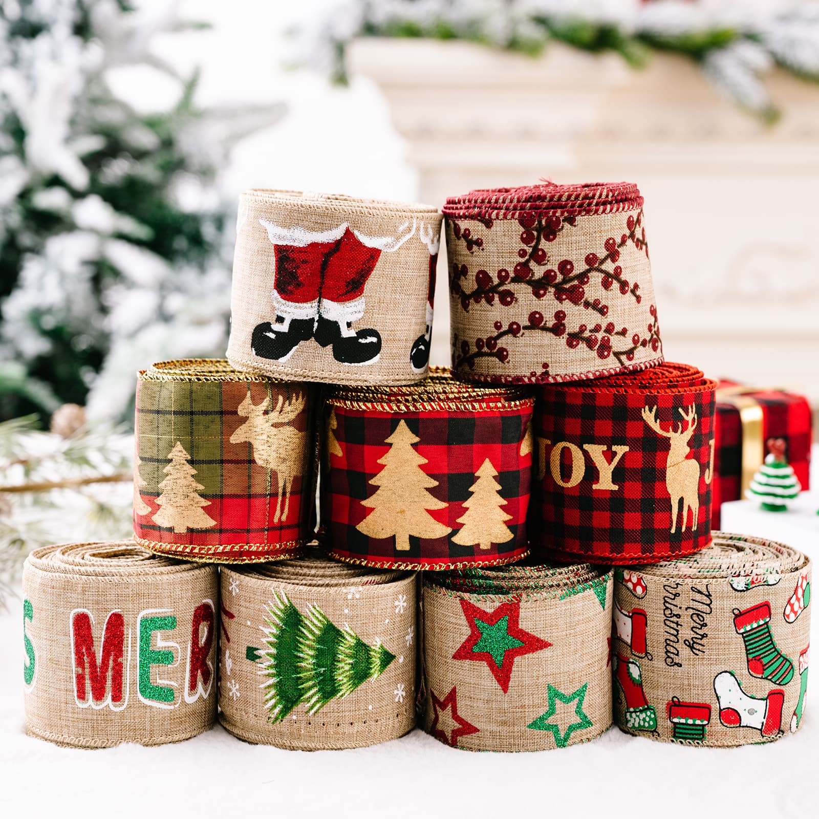 Fashorio Home Decor Accents Christmas Polyester Ribbon