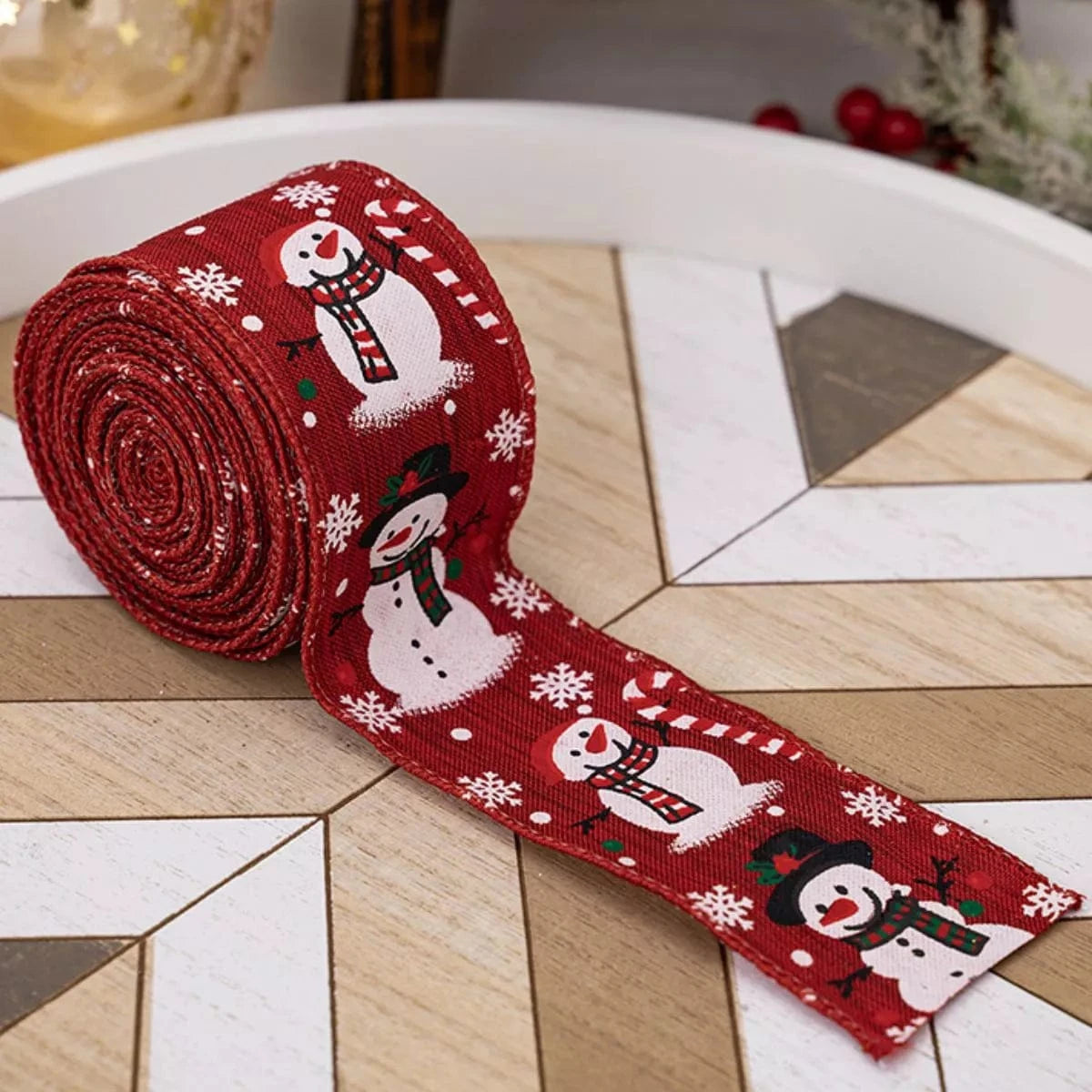 Fashorio Home Decor Accents Christmas Snowman Decorative Ribbon