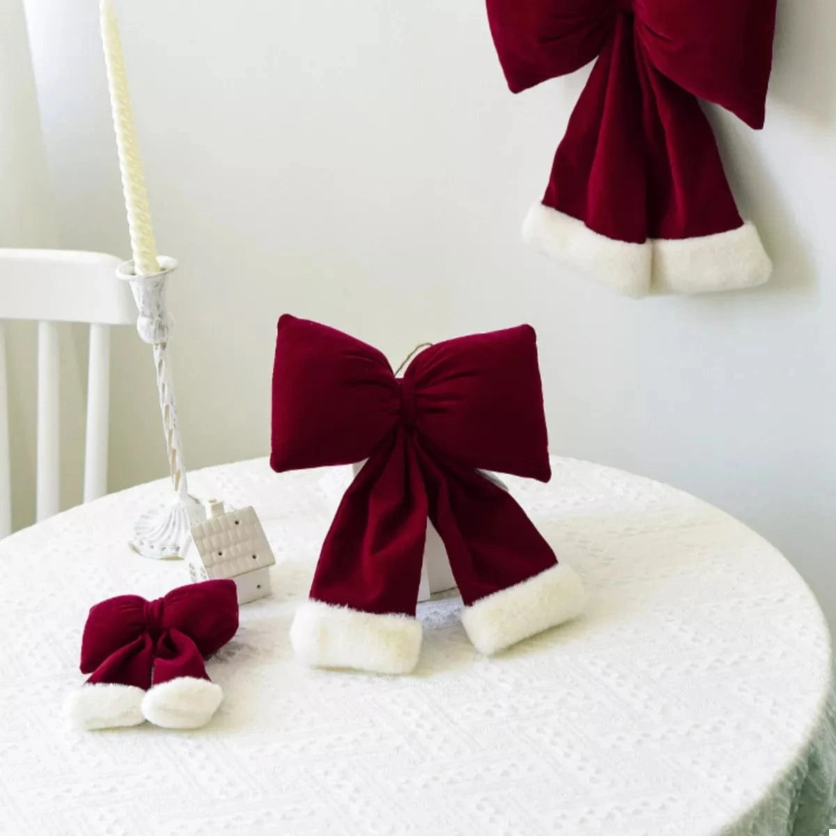 Fashorio Home Decor Accents Christmas Velvet Bow Hanging Ornament