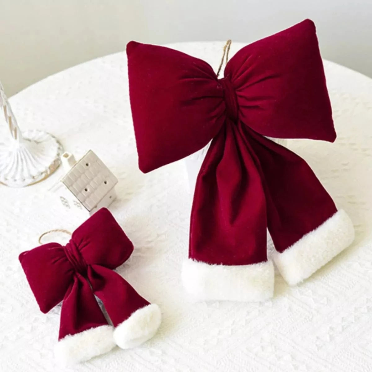 Fashorio Home Decor Accents Christmas Velvet Bow Hanging Ornament