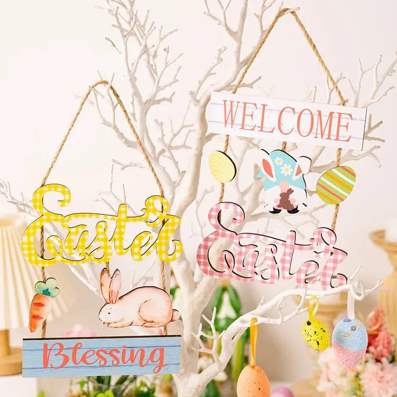 Fashorio Home Decor Accents Easter Wooden Hanging Widget