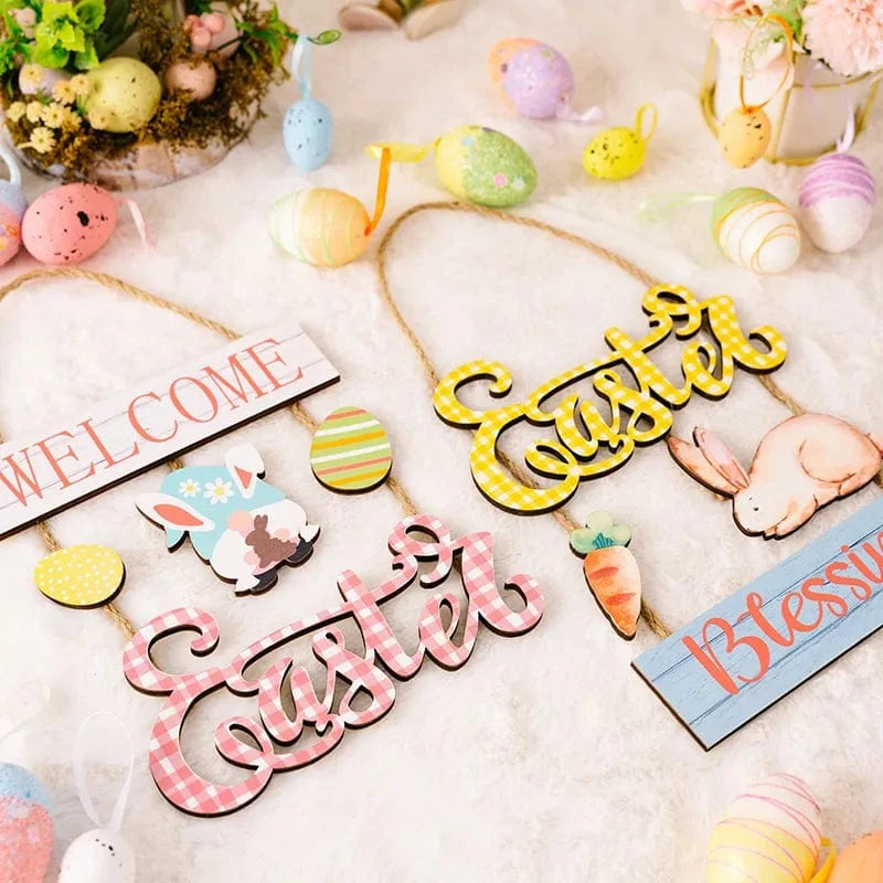 Fashorio Home Decor Accents Easter Wooden Hanging Widget