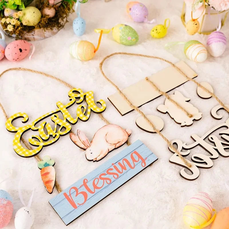 Fashorio Home Decor Accents Easter Wooden Hanging Widget