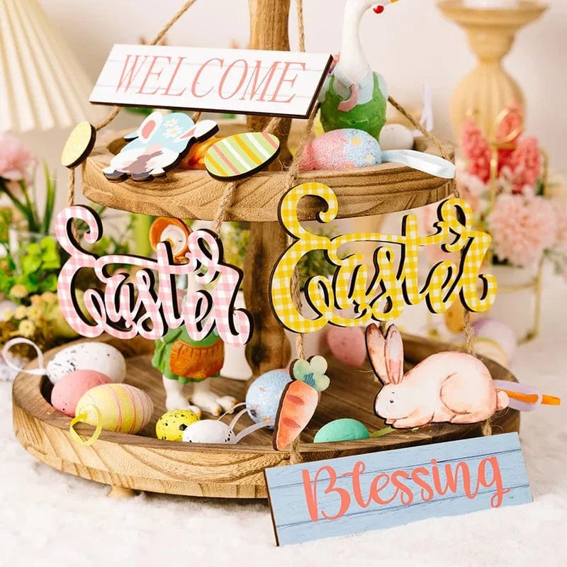 Fashorio Home Decor Accents Easter Wooden Hanging Widget