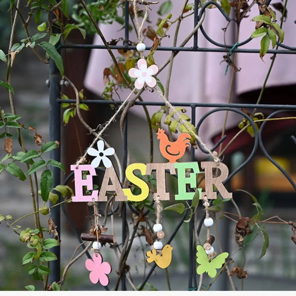 Fashorio Home Decor Accents Easter Wooden Hanging Widget
