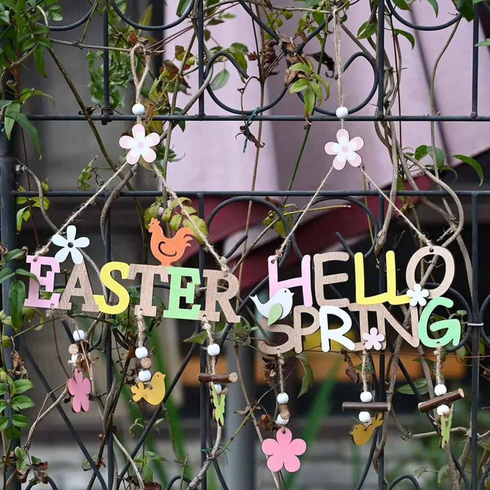 Fashorio Home Decor Accents Easter Wooden Hanging Widget